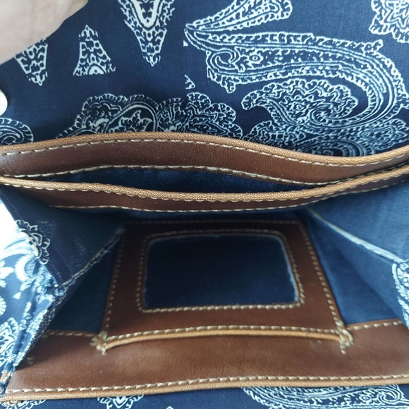 Chaps Ralph Lauren Shoulder Bag Navy Bandana Paisley Print Medium Purse Blue - Picture 12 of 13